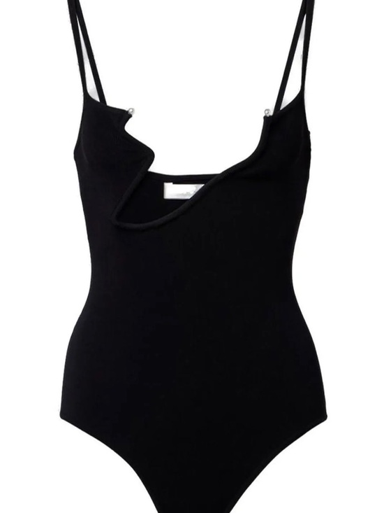 Christopher Esber Other - Christopher Esber Black Asymmetric Neckline Bodysuit